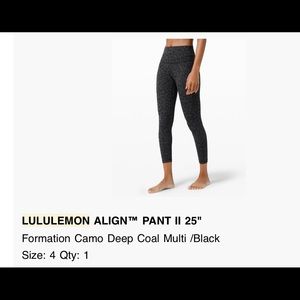 Lululemon align II 25 inches length